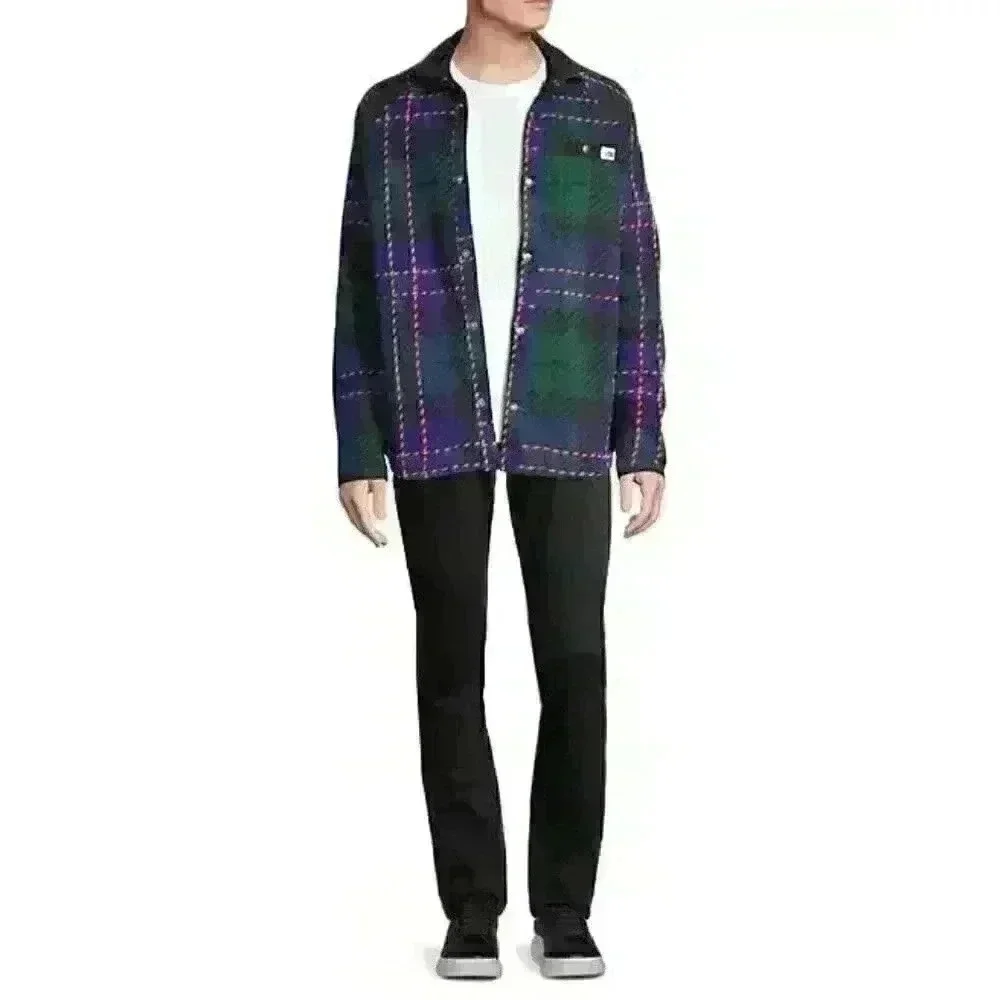 NEW The North Face Men's M Gordon Lyons Raglan-Sleeve Plaid Shacket